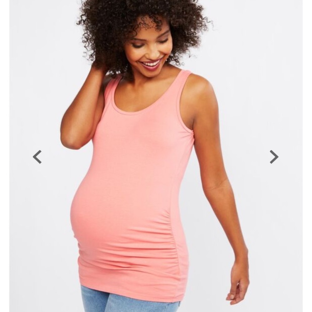 Motherhood Maternity Side Ruched Scoop Tank Top